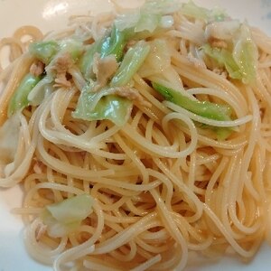 シンプルが一番！キャベツとツナのバター醤油パスタ